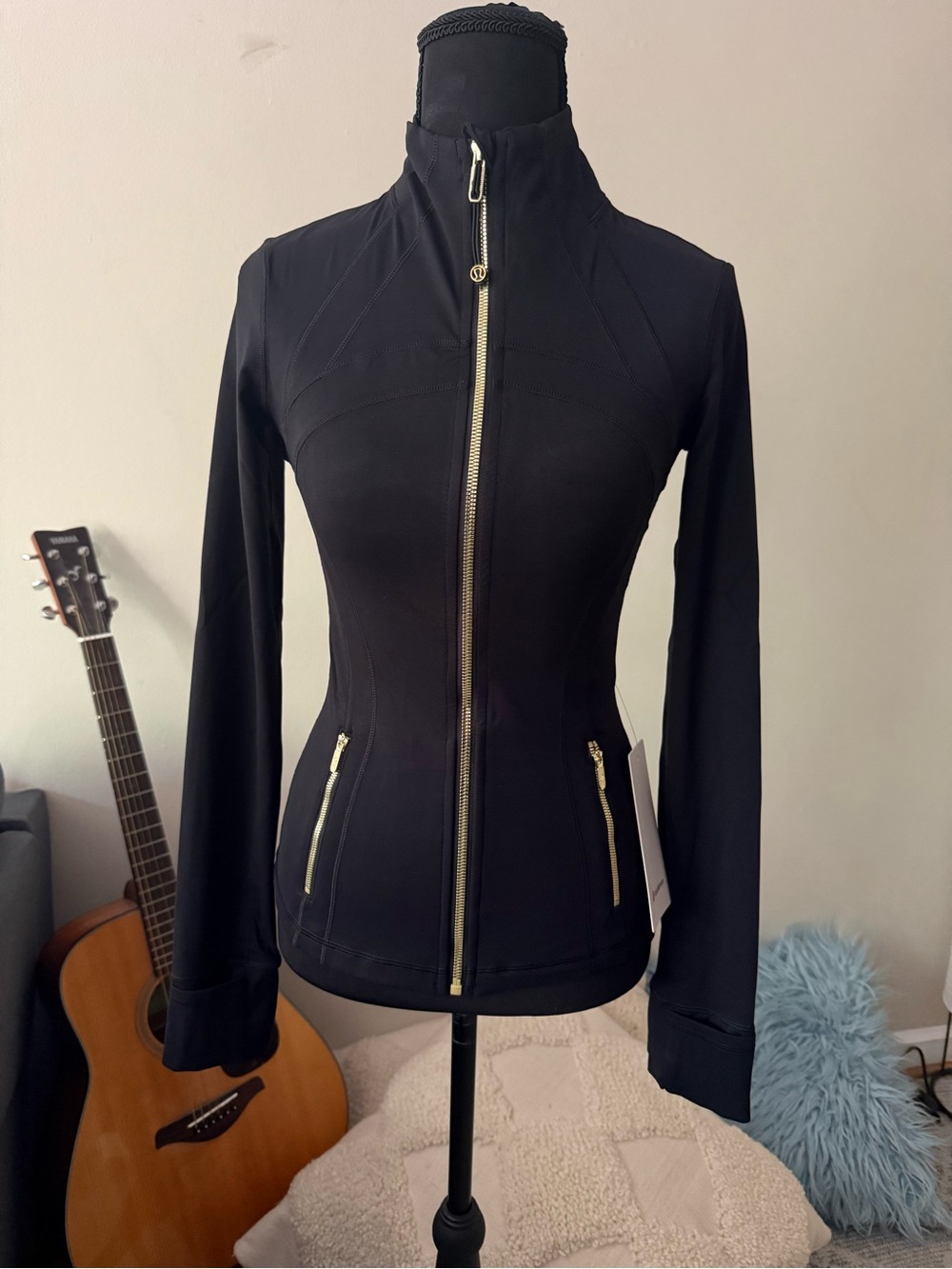 lululemon athletica Black Jacket with Gold Zippers